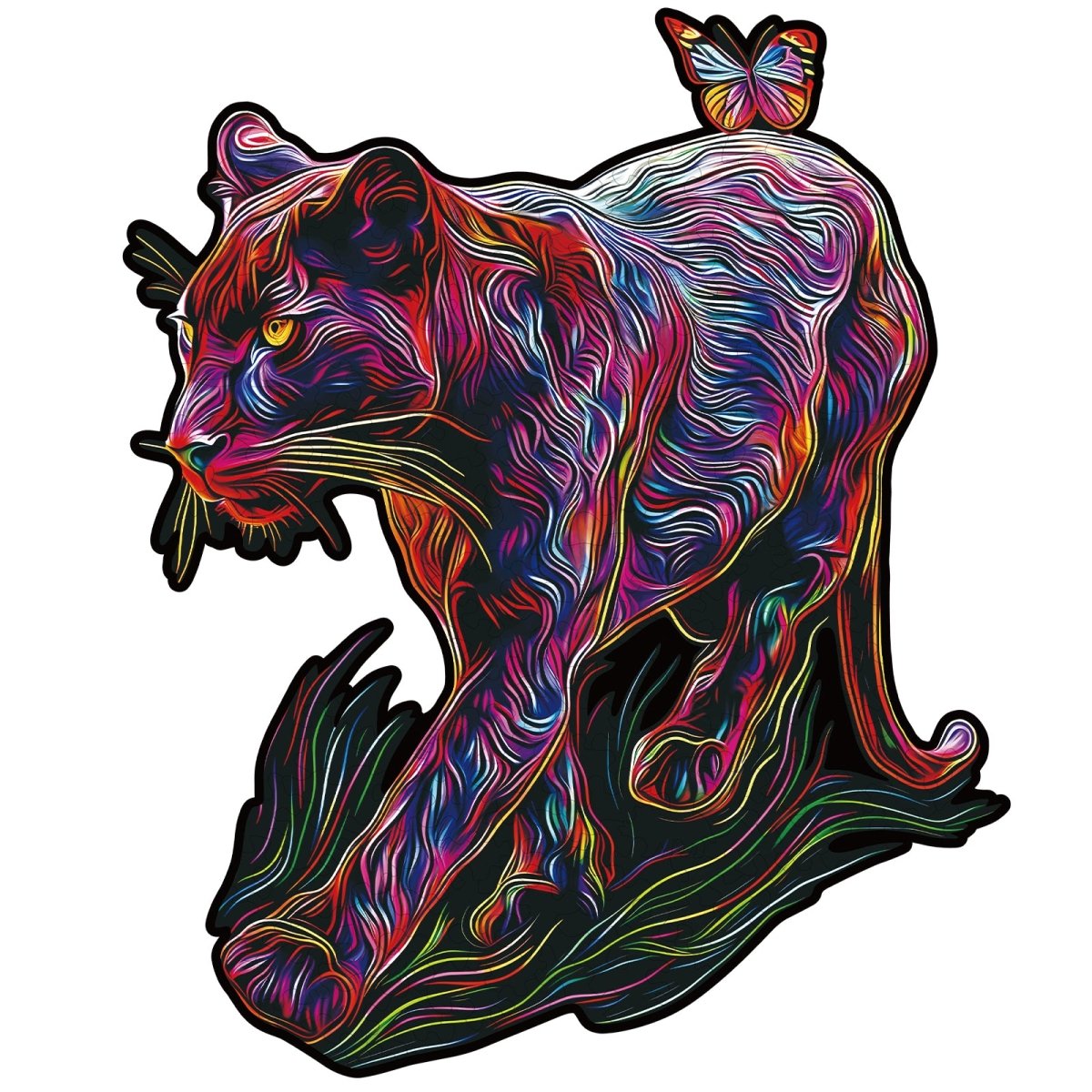 kaayee-wooden-puzzle-dazzing-panther-holzpuzzle-neon image 1