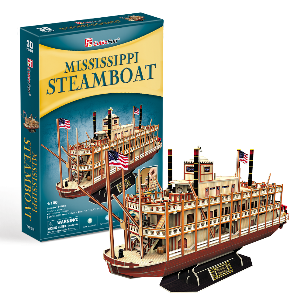 cubicfun-ships-t4026h-mississippi-steamboat-3d-puzzle-schiff image 1