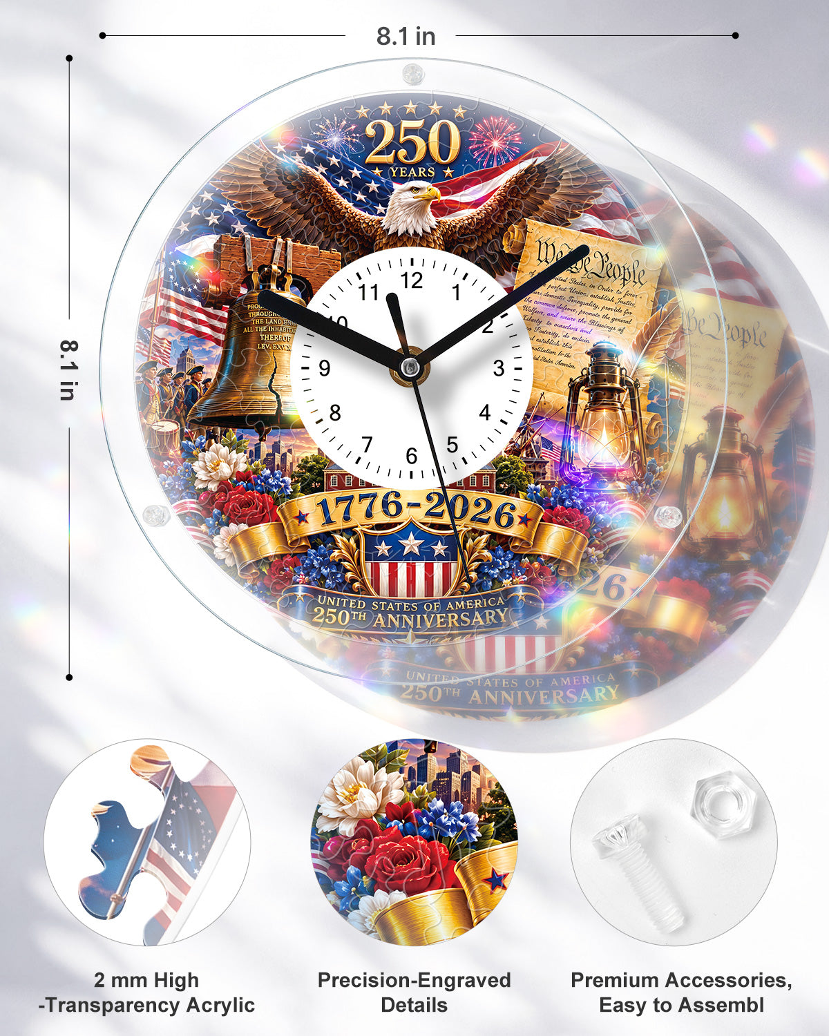 kaayee-clock-kit-america-250th-anniversary-puzzleuhr-regular-size-acryl image 3