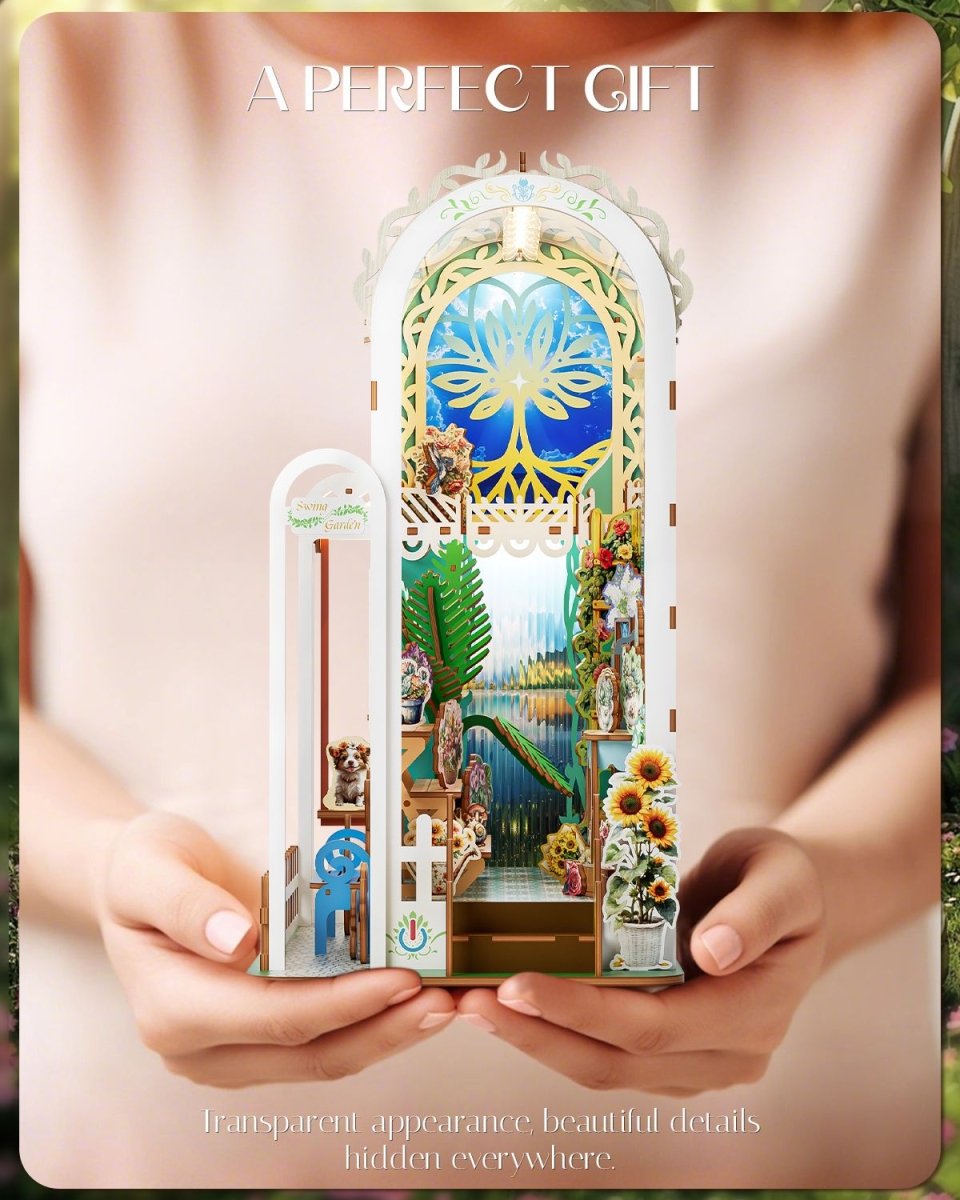 kaayee-book-nook-kit-swing-garden-3d-holzpuzzle-mit-led image 7