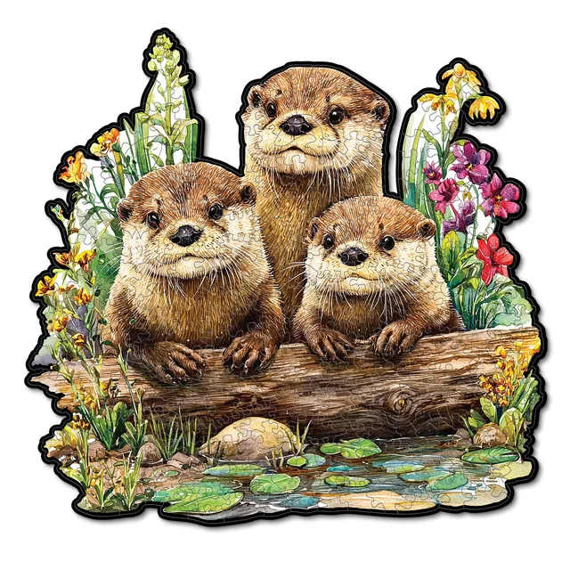 kaayee-wooden-puzzle-otter-friends-holzpuzzle-medium image 1