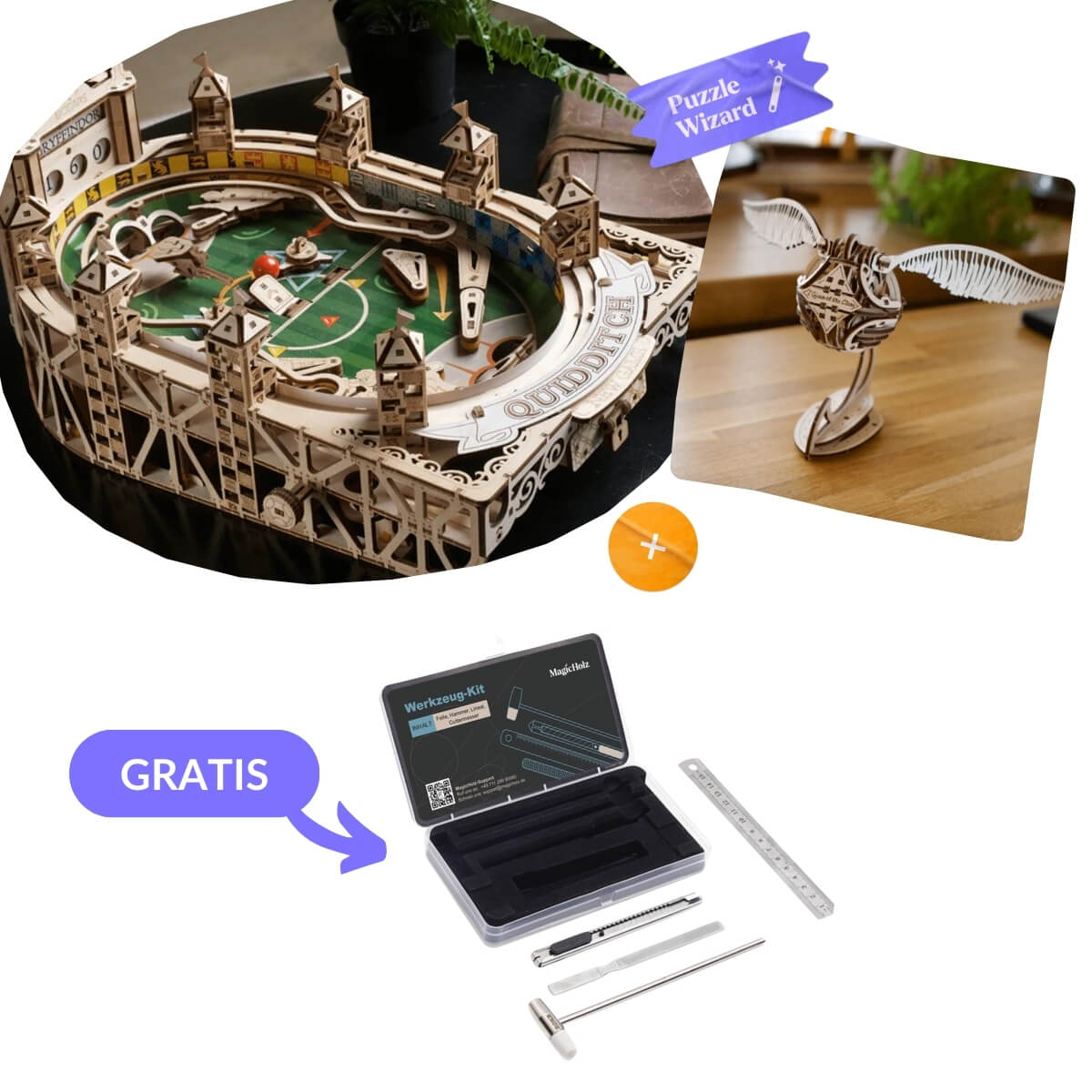magicholz-mechanischer-bausatz-harry-potter-quidditch-fan-pack-flipper image 2
