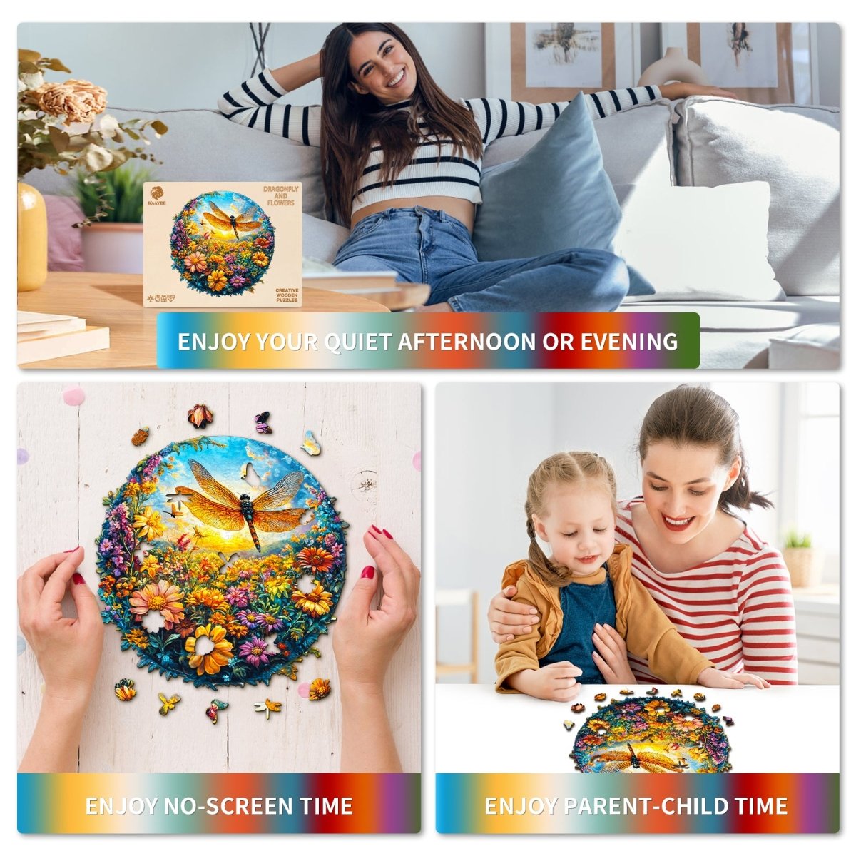 kaayee-wooden-puzzle-libelle-blumen-holzpuzzle-mittel image 7