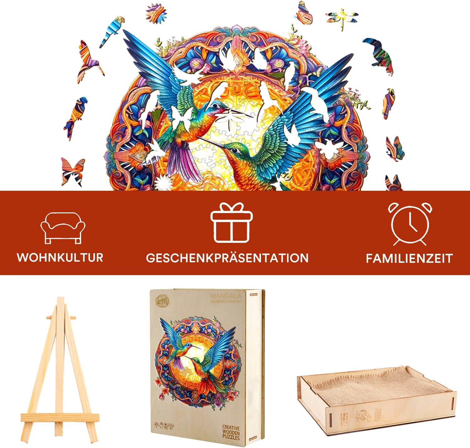 jigfoxy-hummingbirds-holzpuzzle-s-100-teile-rund image 4