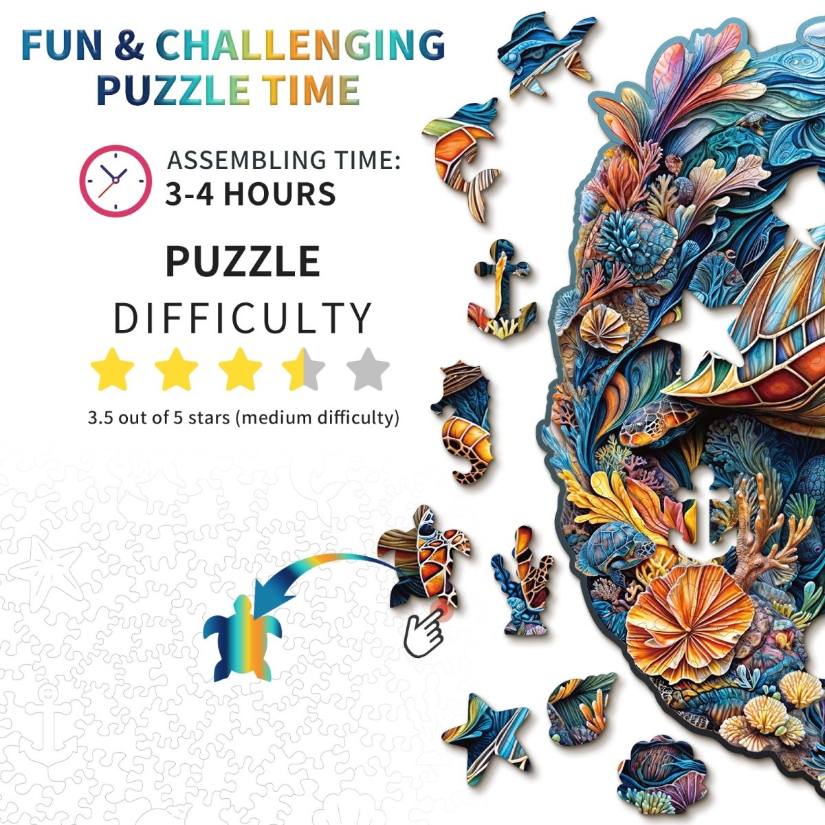 kaayee-wooden-puzzle-brave-sea-turtle-holzpuzzle-medium image 4