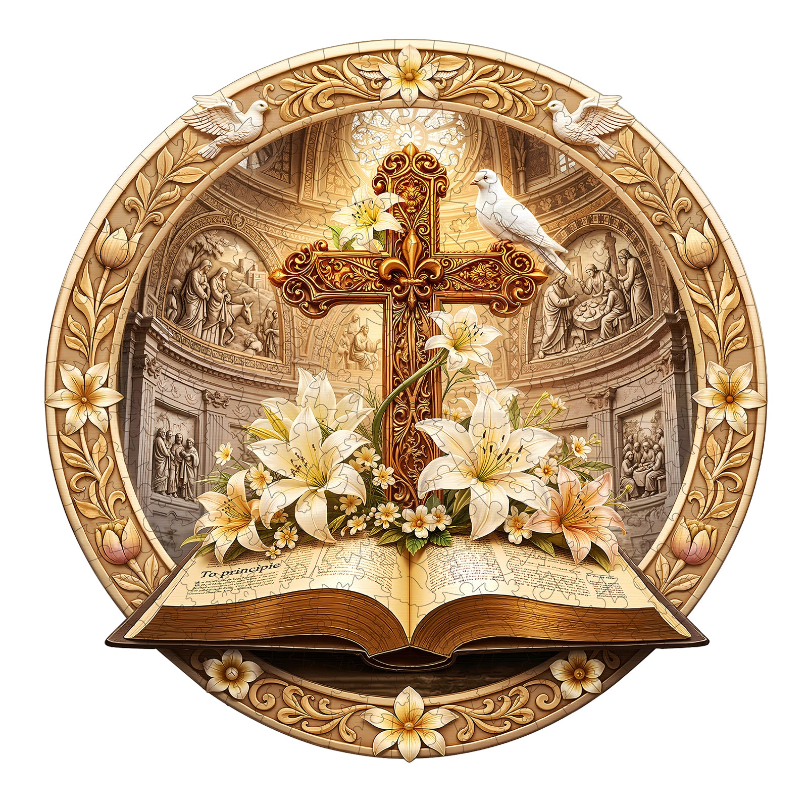 jigfoxy-bible-and-cross-holzpuzzle-m-224-teile-bibel image 1
