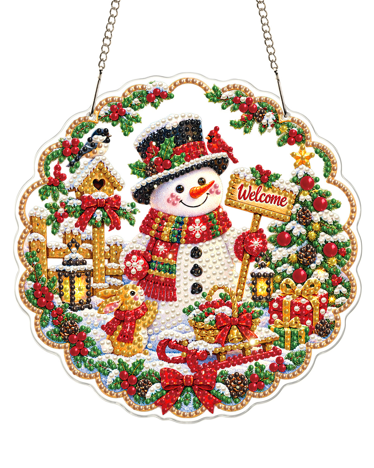 kaayee-suncatcher-puzzle-schneemann-bastelset-20-cm-weihnachten image 1