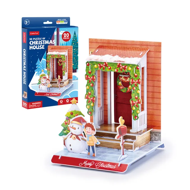 cubicfun-christmas-village-w3154h-christmas-house-3d-puzzle image 1