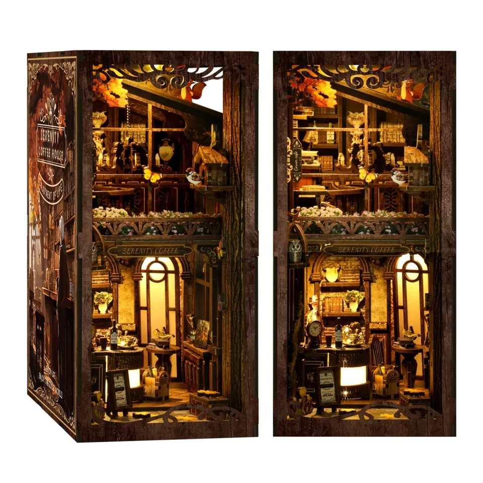 kaayee-serenity-coffee-house-book-nook-kit-holz-mit-licht image 1