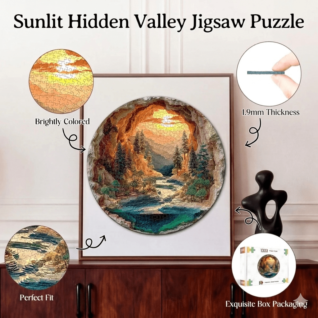 kaayee-cardboard-puzzle-sunlit-hidden-valley-1000-teile-eco image 3