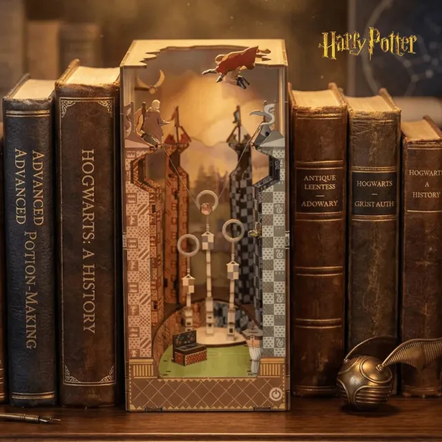 magicholz-3d-puzzle-quidditch-harry-potter-book-nook-mit-licht image 1