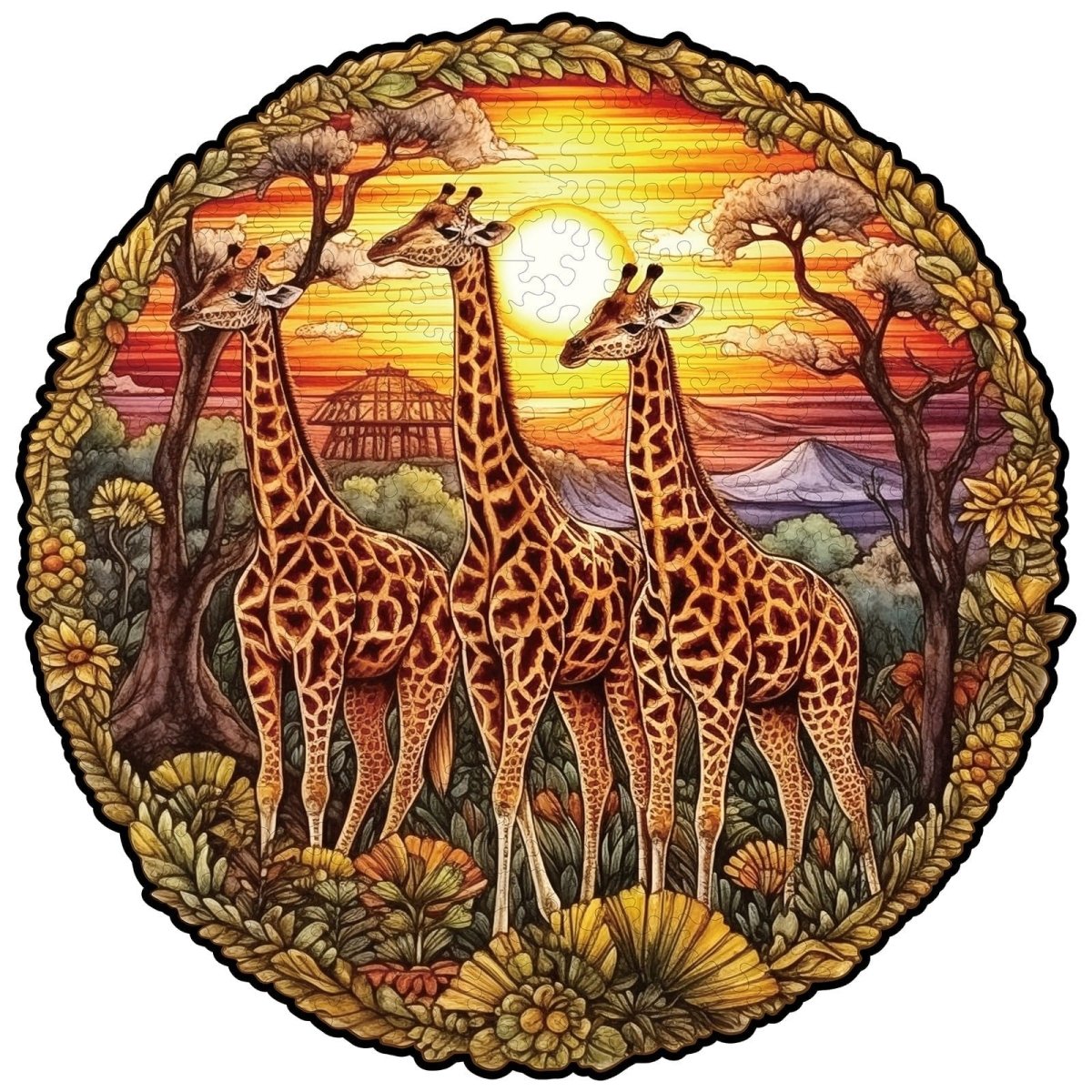 kaayee-wooden-puzzle-giraffenfamilie-holzpuzzle-medium-tiermotiv image 1
