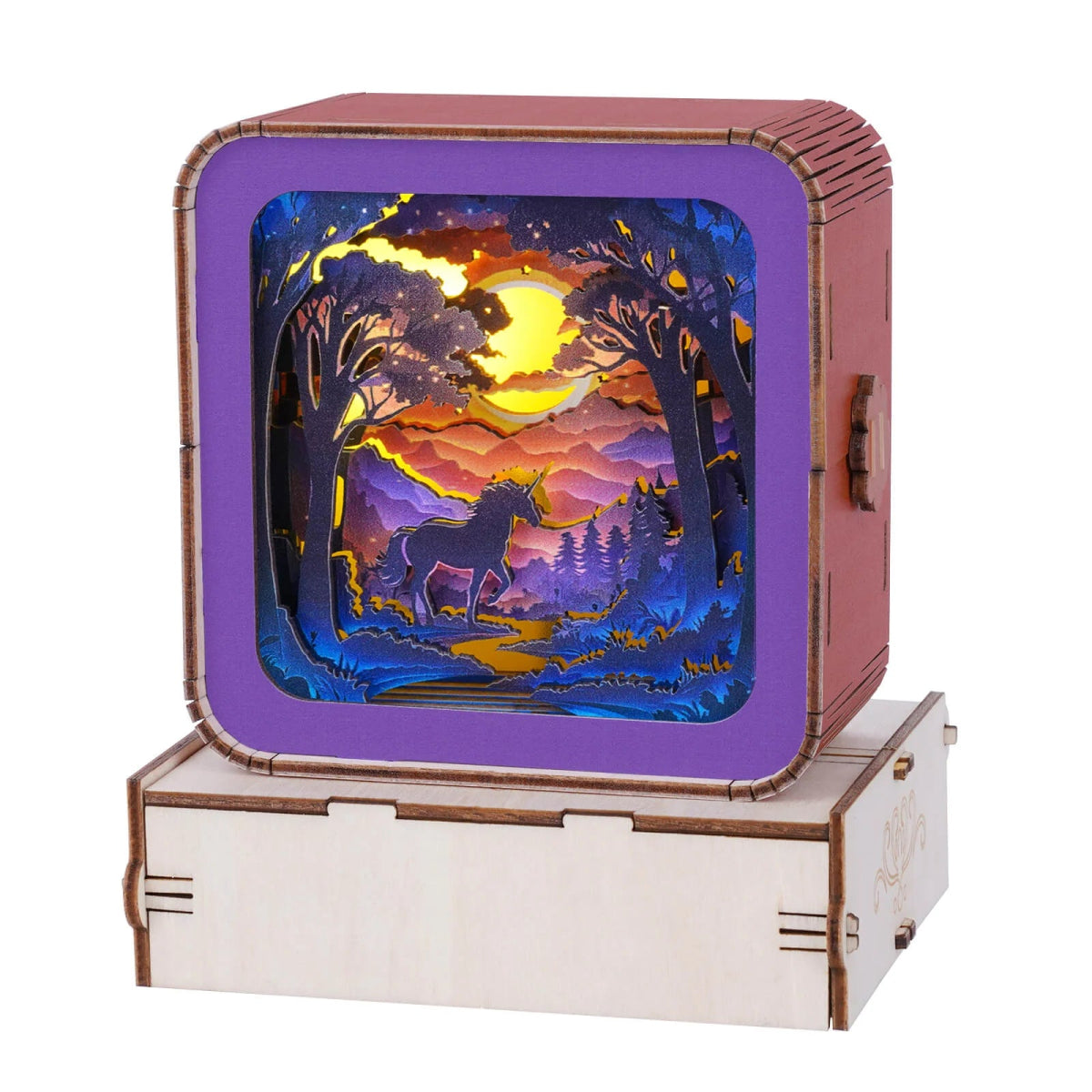 kaayee-night-light-forest-fantasy-einhorn-nachtlicht-holz-bausatz image 4