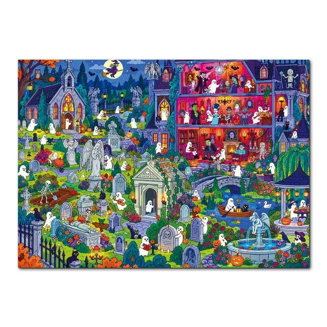 kaayee-cardboard-ghost-manor-1000-teile-puzzle-eco-white-board image 1