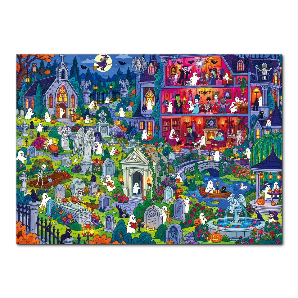 kaayee-cardboard-ghost-manor-1000-teile-puzzle-eco-white-board image 1