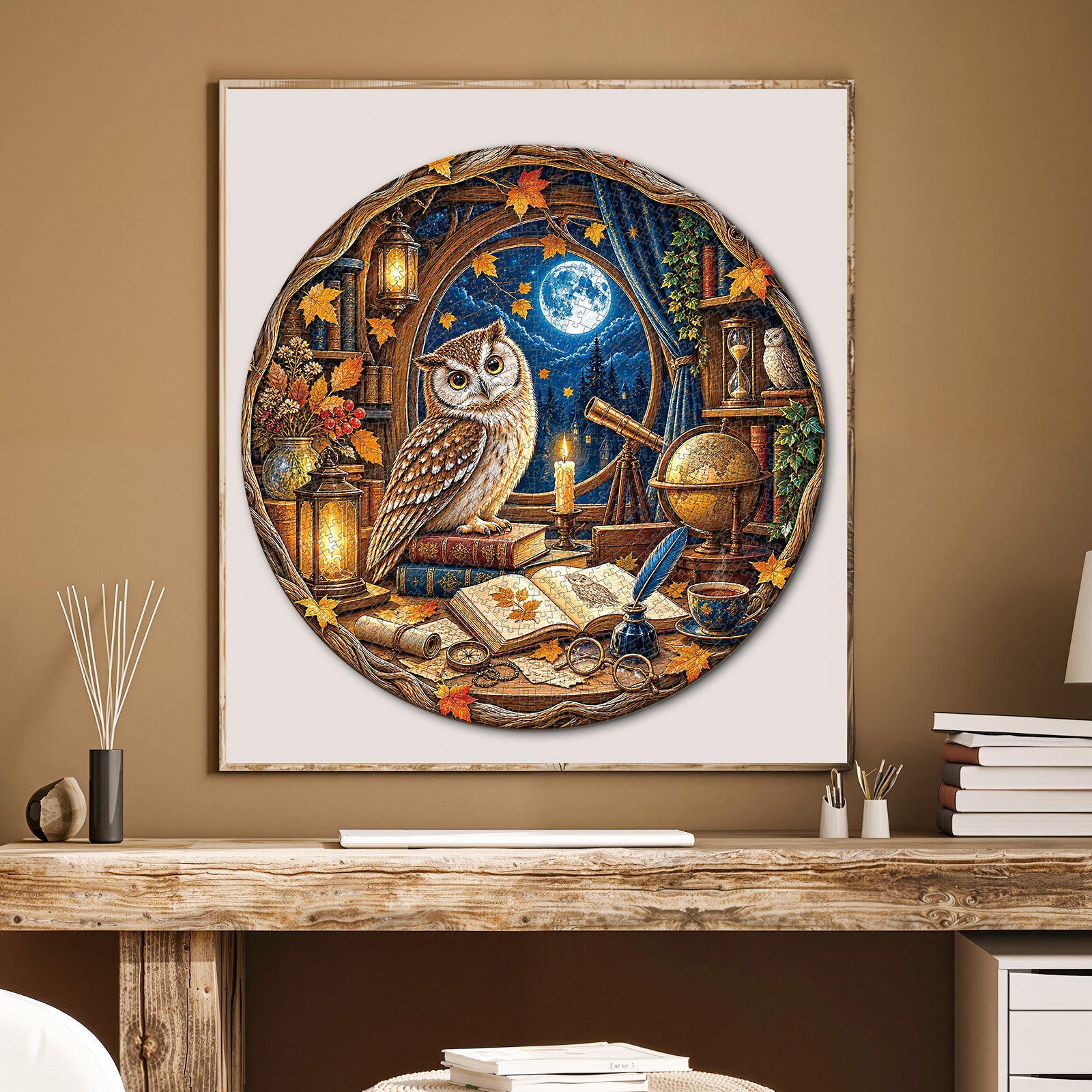 kaayee-cardboard-puzzle-moonlit-owl-study-1000-teile-eco image 5