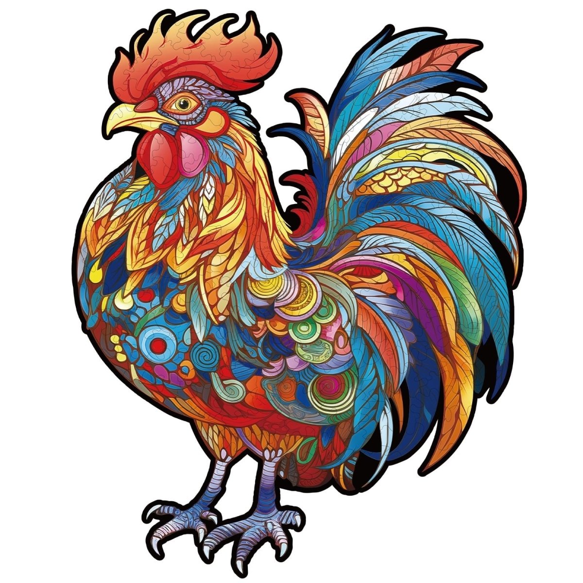kaayee-wooden-puzzle-majestic-cock-holzpuzzle-medium-hahn image 1