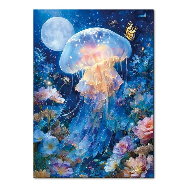 kaayee-cardboard-puzzle-moonlit-jellyfish-1000-teile-puzzle-standard image 1
