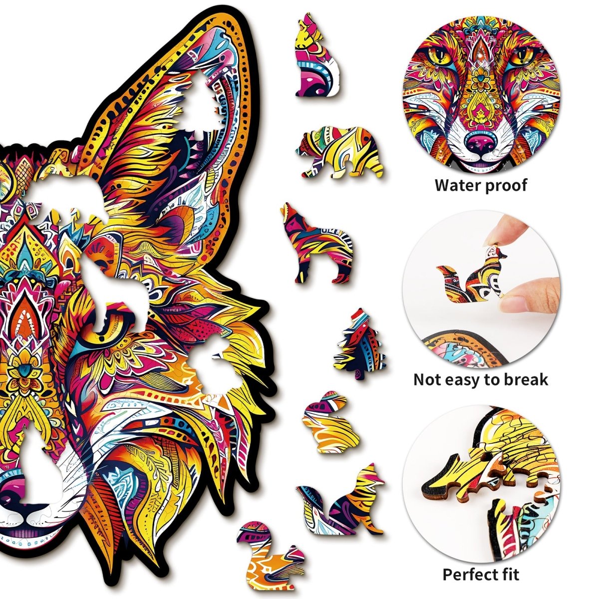 kaayee-wooden-puzzle-fiery-fox-holzpuzzle-m-fuchs-mandala image 2