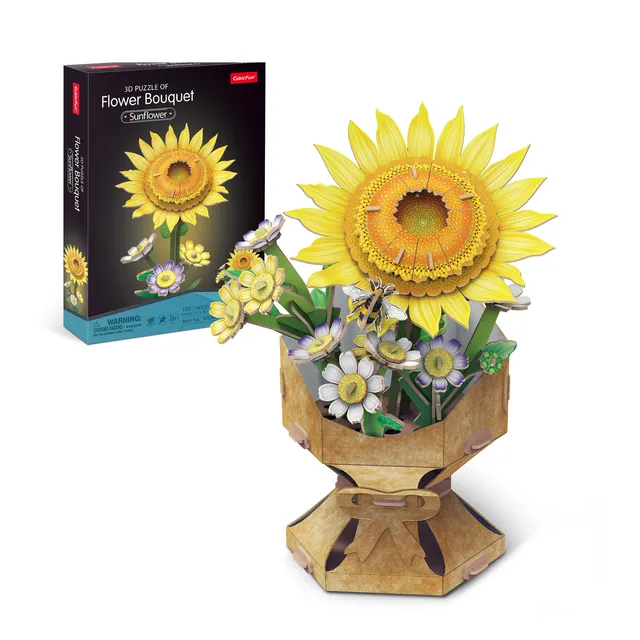 cubic-fun-botanical-collection-w3303h-sunflower-3d-puzzle-sonnenblume image 1