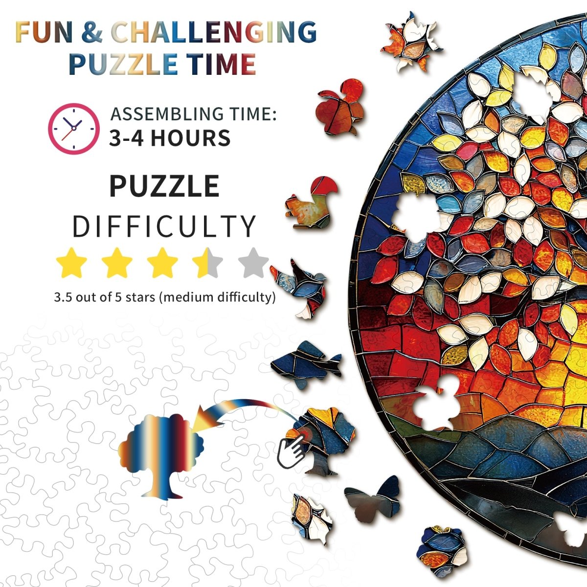 kaayee-wooden-tree-of-life-holzpuzzle-medium-glas-optik image 3