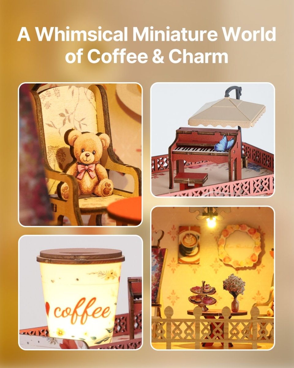kaayee-book-nook-kit-romantic-coffee-shop-holzpuzzle-caf-led image 4