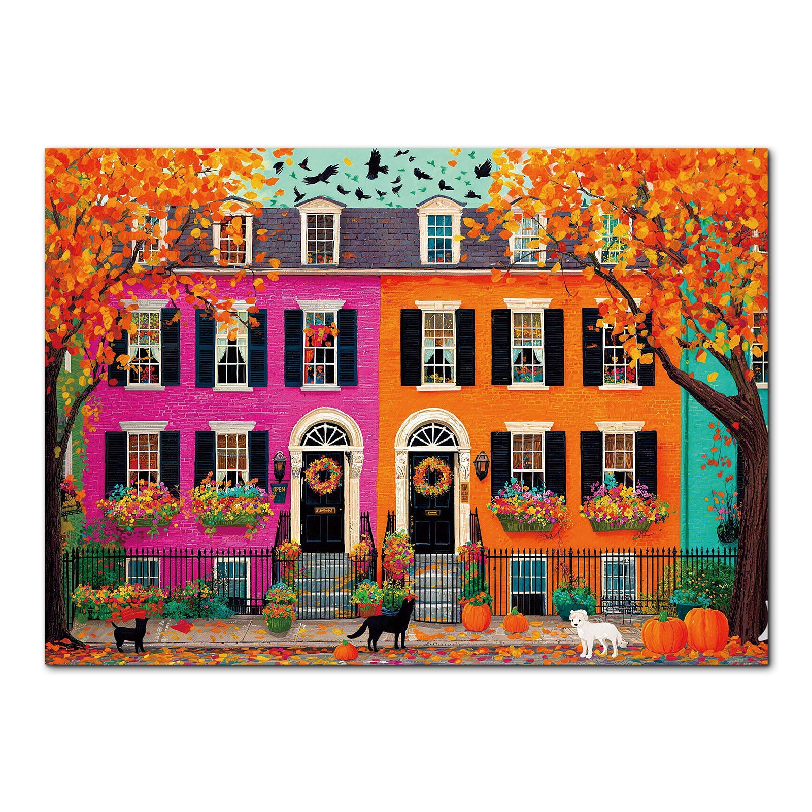 kaayee-pumpkin-street-townhouses-1000-teile-puzzle-eco-white-board image 1