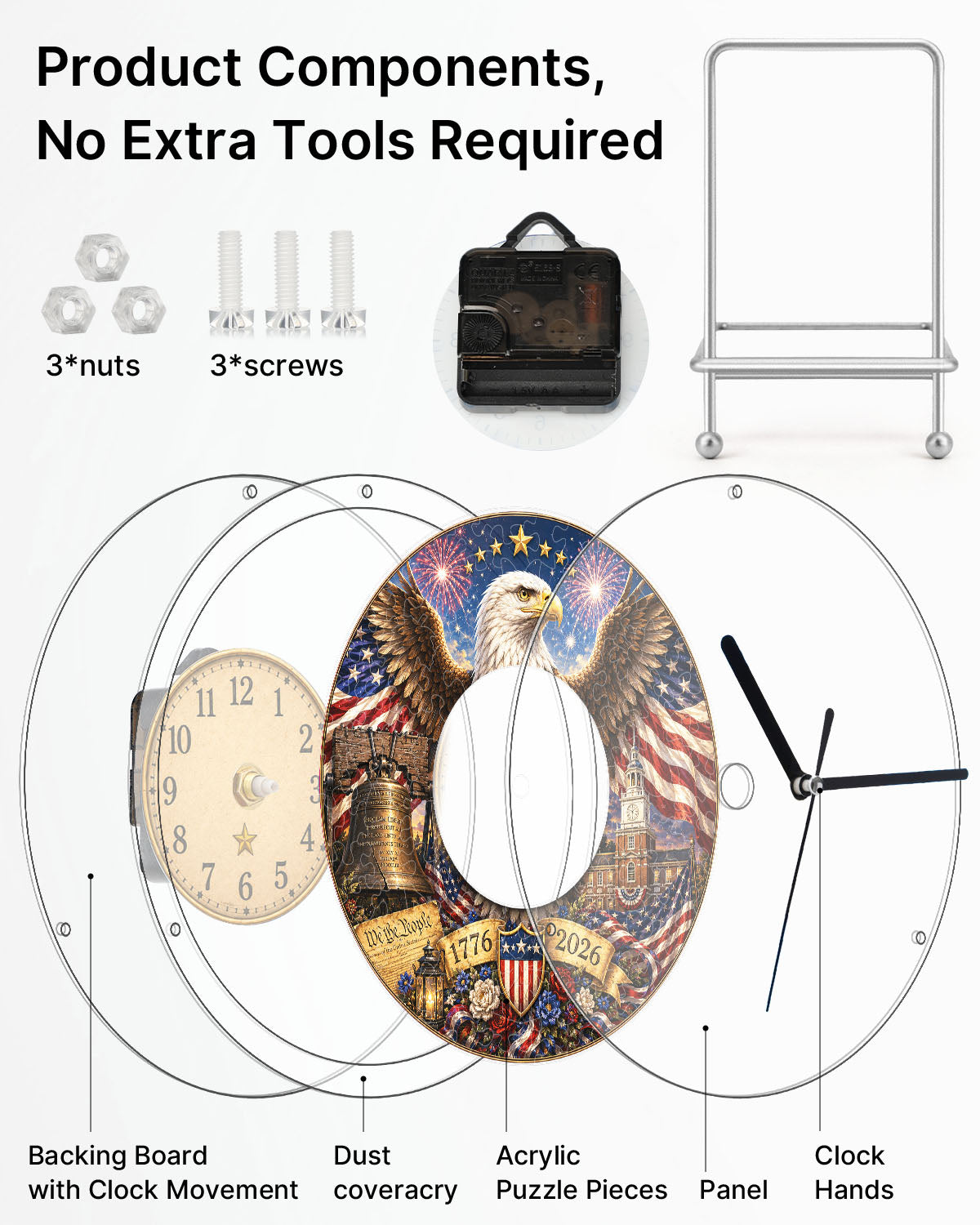 kaayee-clock-kit-ode-to-the-free-eagle-wanduhr-acryl-regular image 3