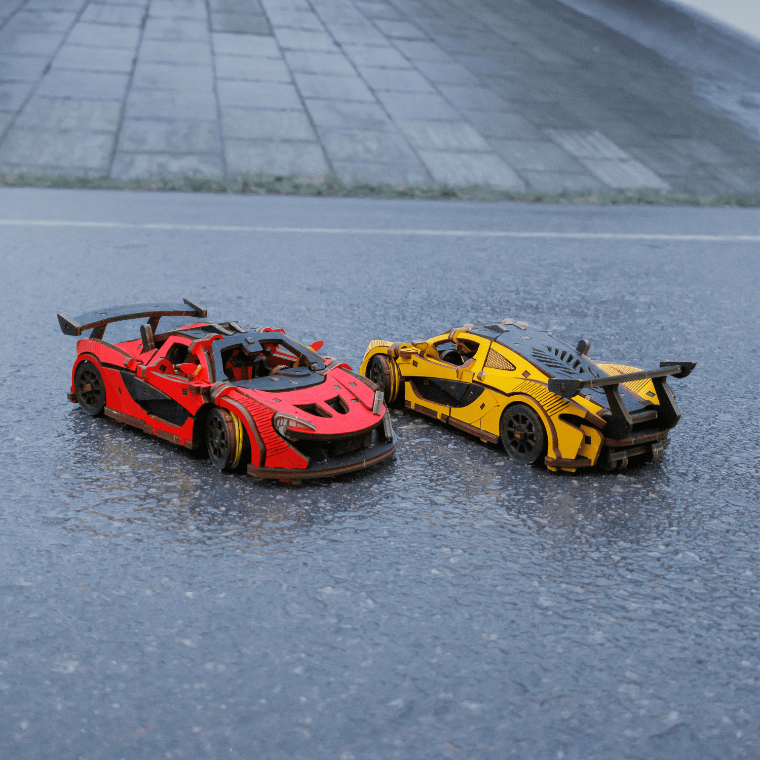 magicholz-mechanischer-bausatz-racing-car-rennauto-rot-holzmodell image 2