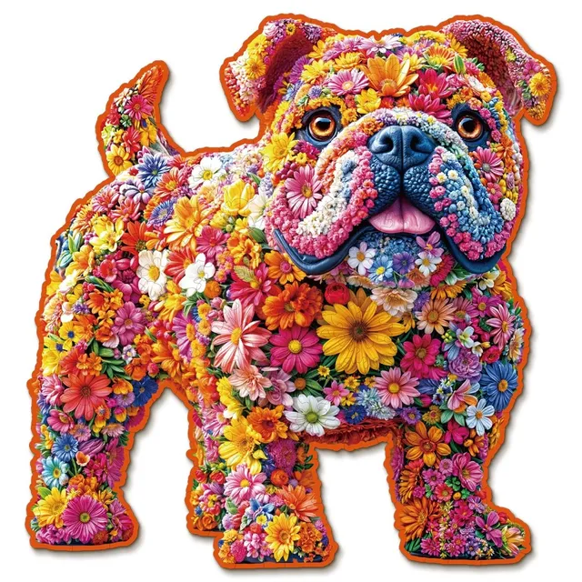 kaayee-wooden-puzzle-flower-dog-medium-holz-bunt image 1