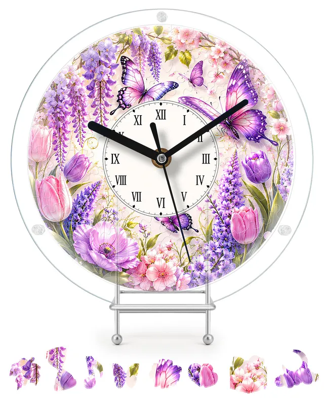 kaayee-clock-kit-wisteria-butterfly-acryluhr-regular-size image 1
