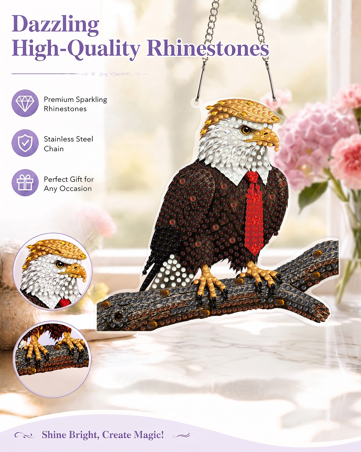 kaayee-trump-eagle-hero-diamond-art-suncatcher-bastelset image 4