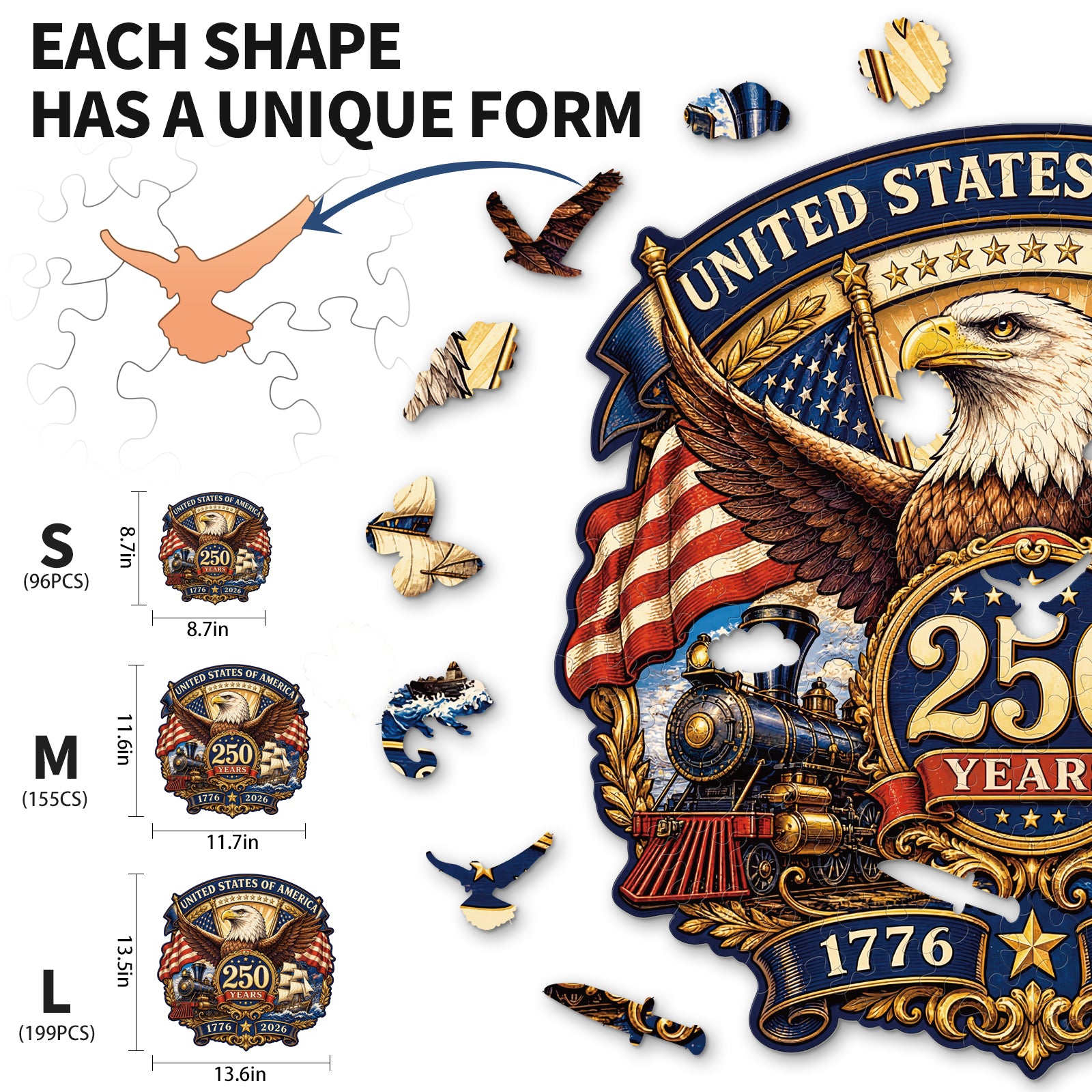 kaayee-wooden-puzzle-usa-250-liberty-eagle-holzpuzzle-m image 3
