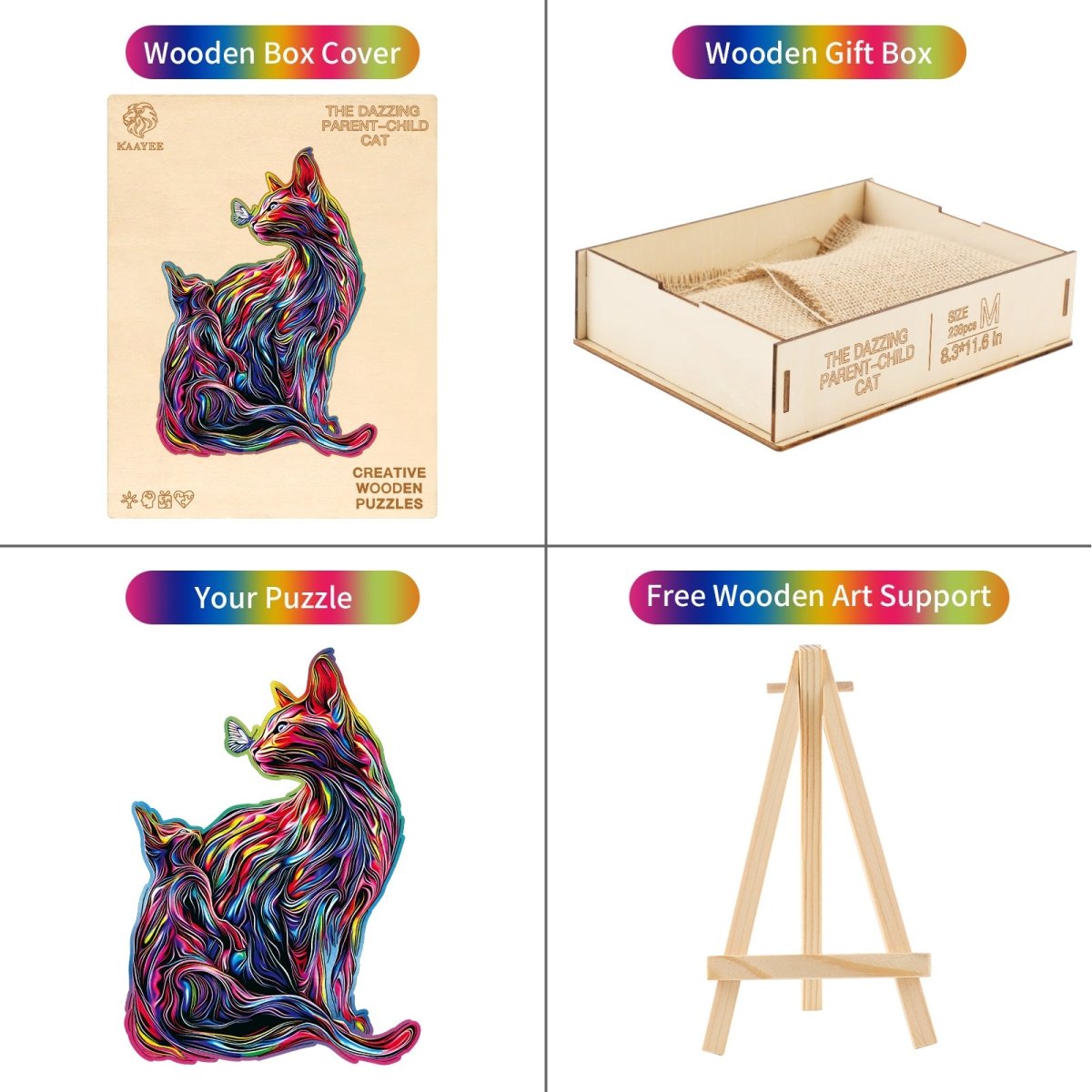kaayee-parent-child-cat-holzpuzzle-medium-bunt-katze-kitten image 3