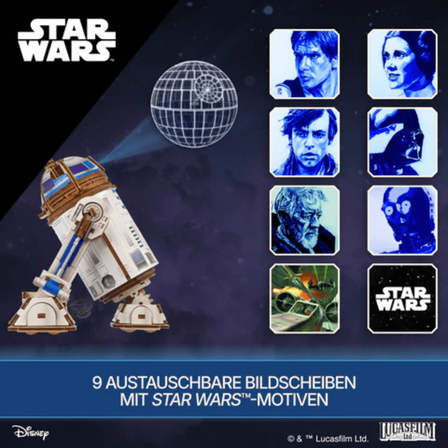 magicholz-mechanischer-bausatz-r2-d2-holzmodell-mit-projektor image 7
