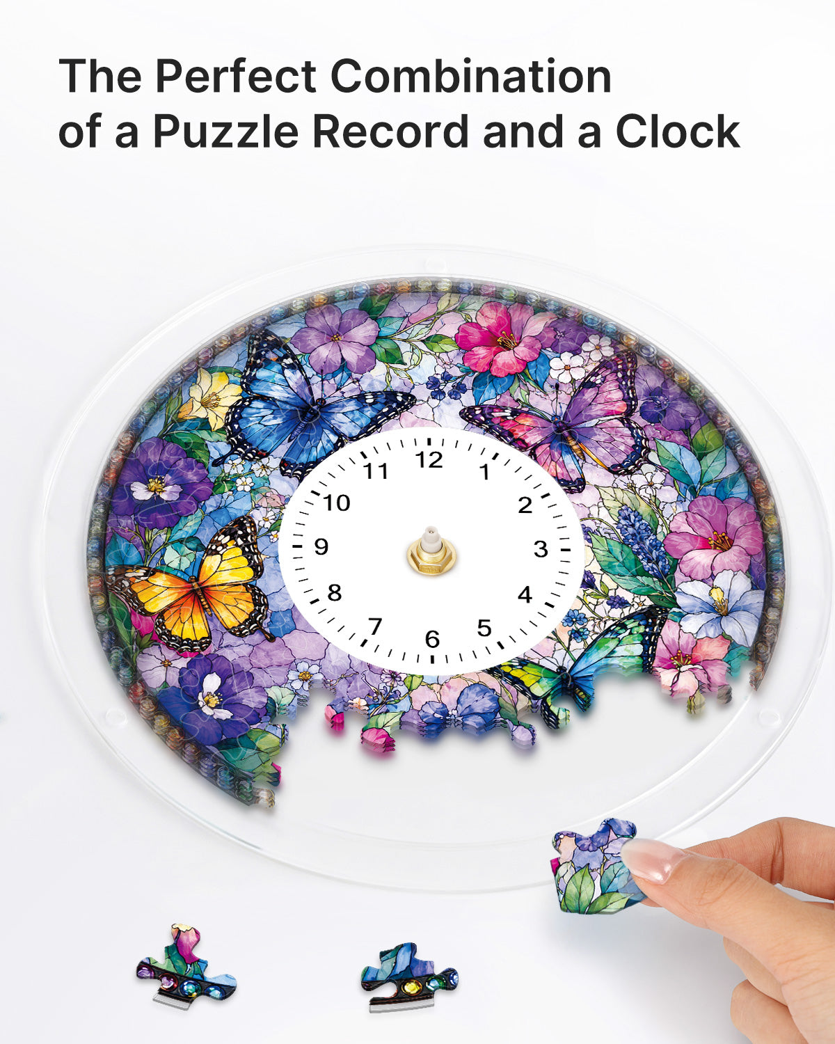 kaayee-butterfly-blossom-garden-puzzle-uhr-regular-schmetterling image 2