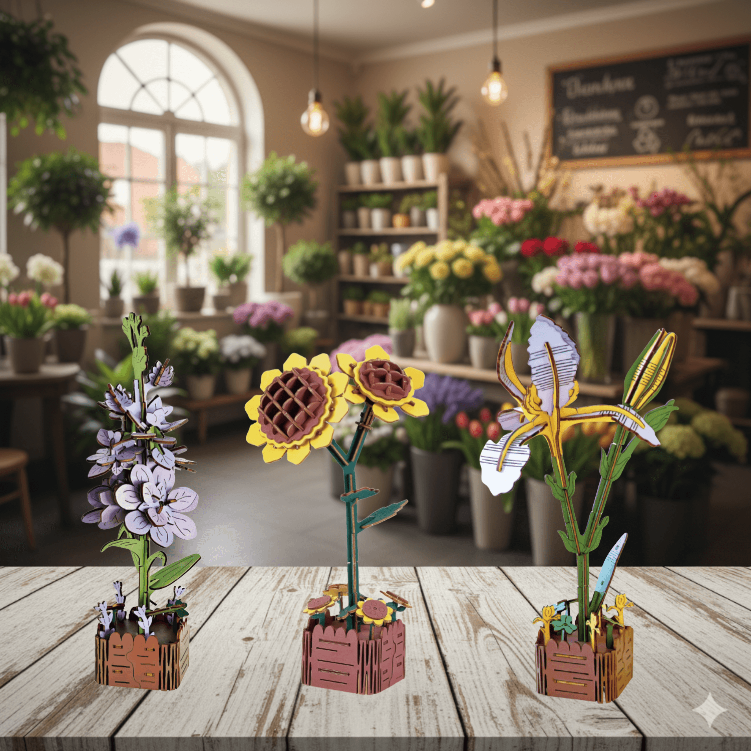 magicholz-ewiger-fr-hling-blumen-trio-holzblumen-romantisch-3er-set image 3