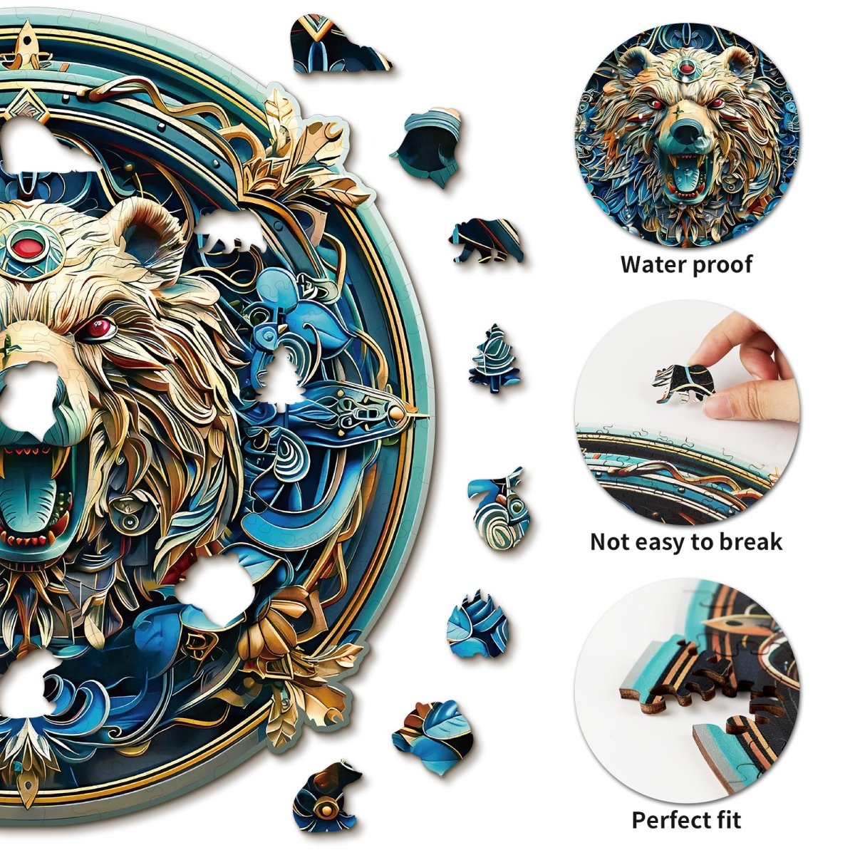 kaayee-wooden-puzzle-angry-bear-holzpuzzle-medium-tier image 2