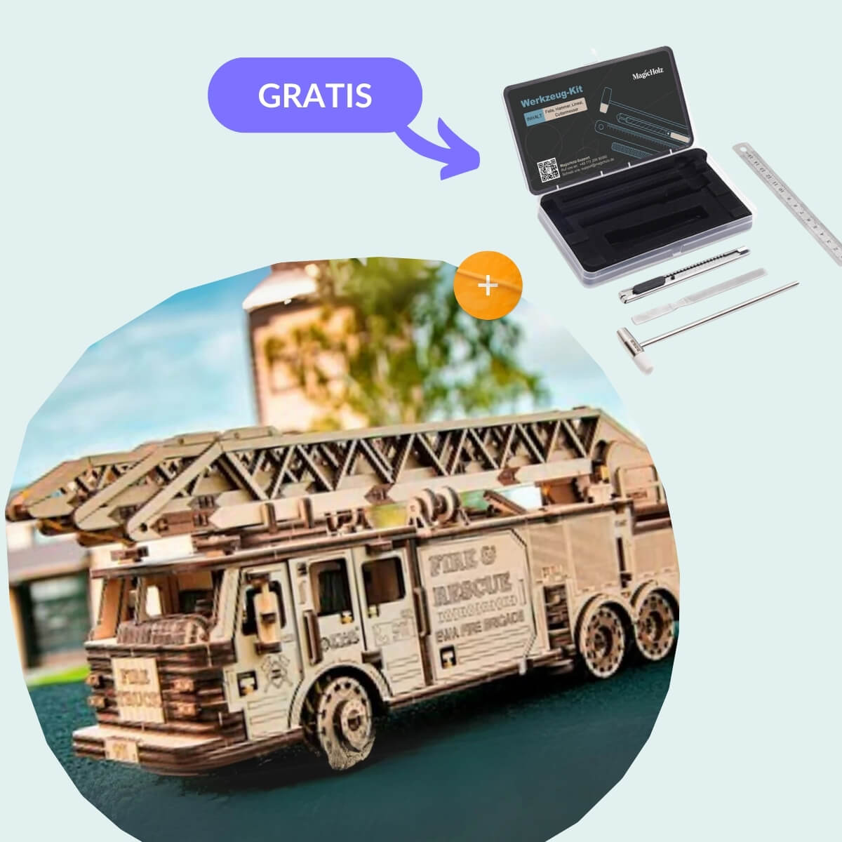 magicholz-mechanischer-bausatz-feuerwehrwagen-starter-kit image 2