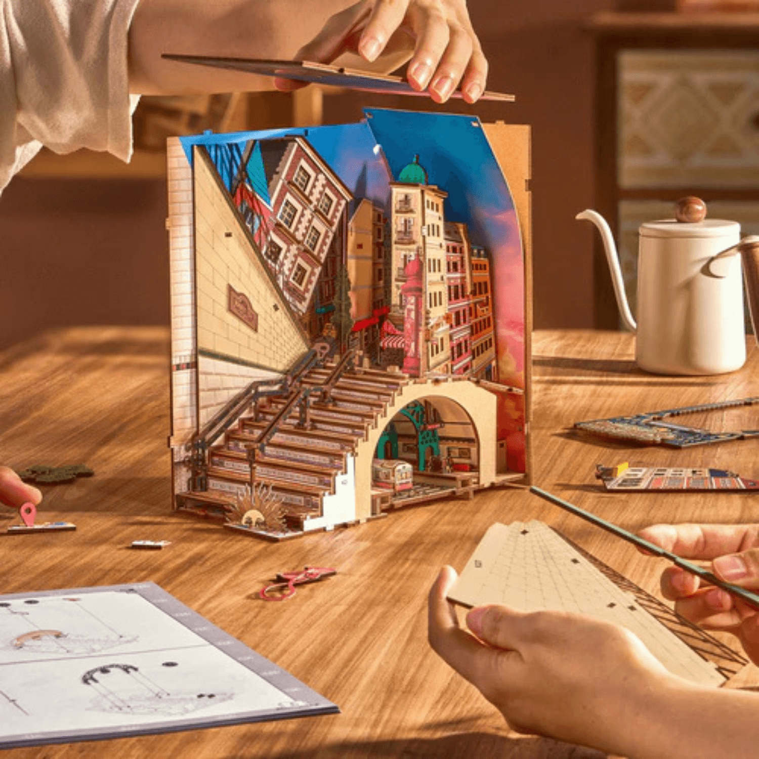 magicholz-miniaturhaus-street-scene-book-nook-mit-licht-246-teile image 7