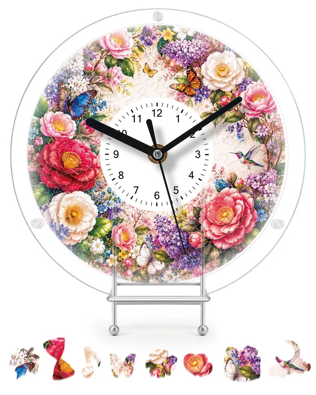 kaayee-clock-kit-enchanted-rose-garden-puzzleuhr-regular image 1