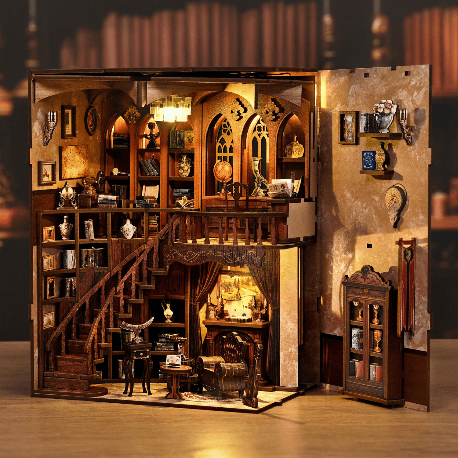 magicholz-book-nook-twilight-midnight-study-bibliothek-mit-licht image 5