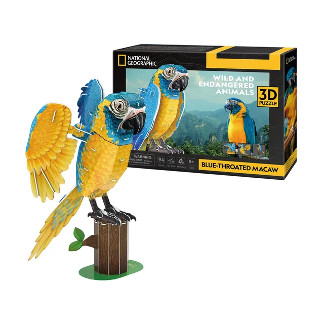 cubicfun-wild-animals-ds1097h-blaukehlara-3d-puzzle-vogel image 1