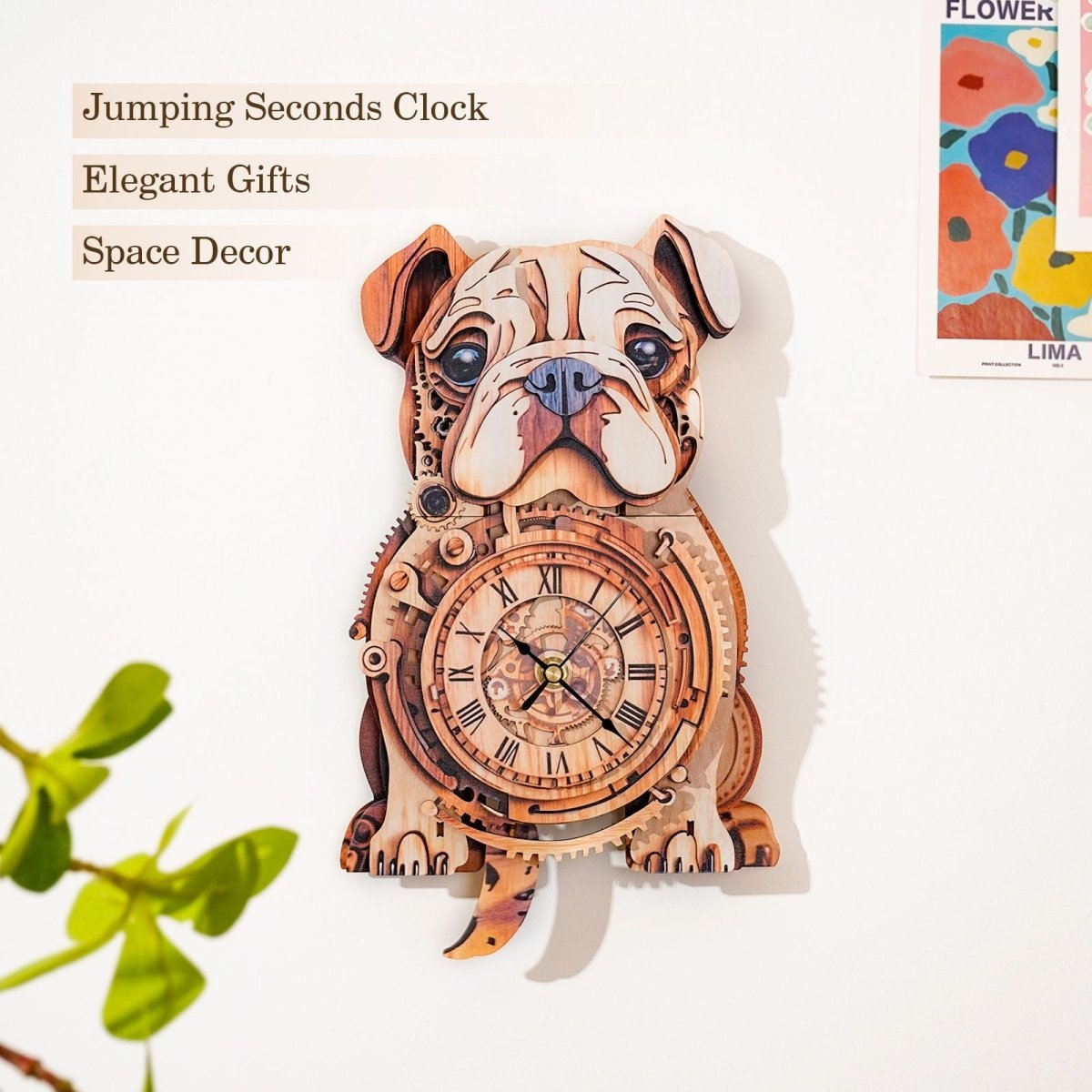 kaayee-clock-kit-bulldog-holzuhr-3d-puzzle-bausatz-hund image 5