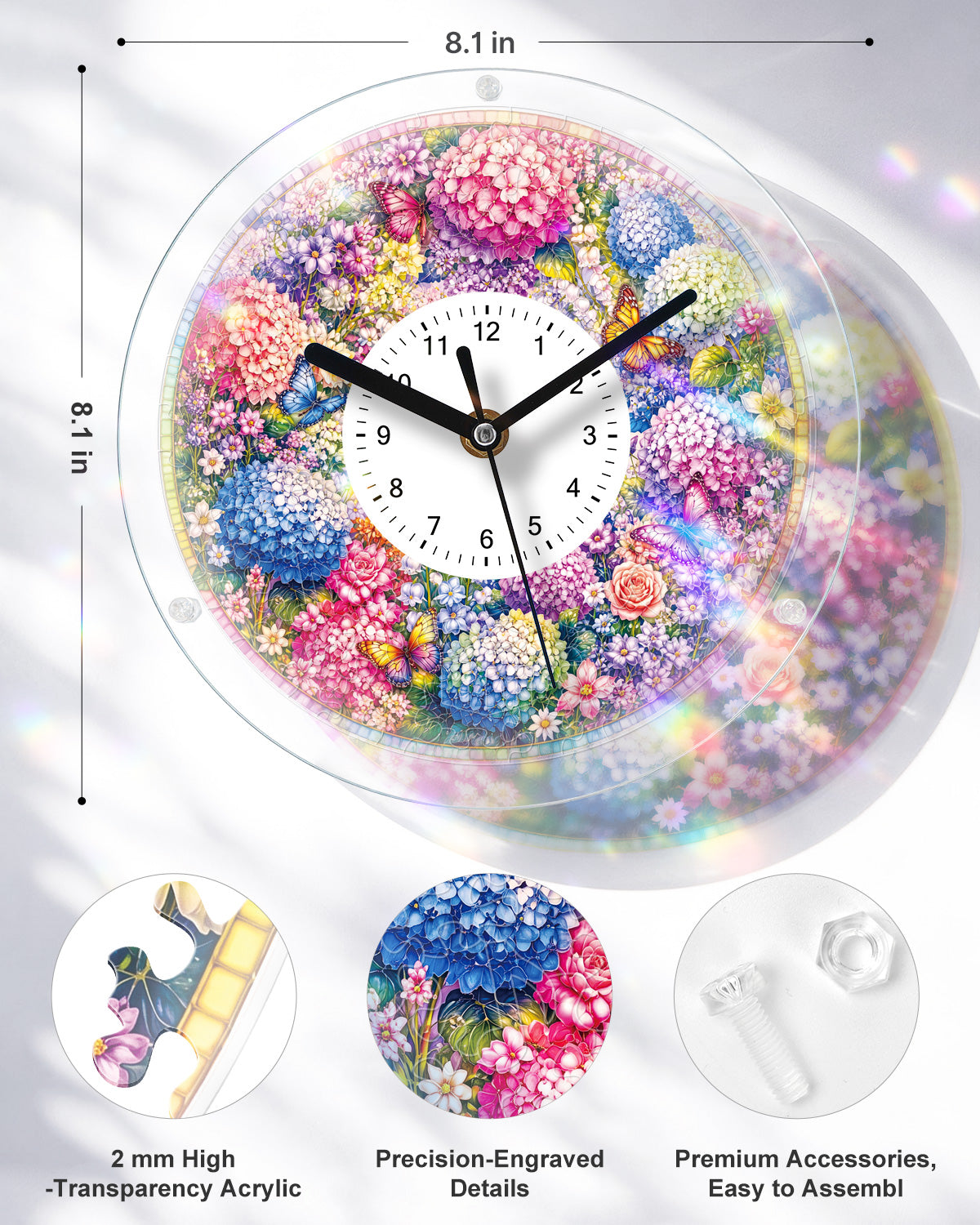 kaayee-clock-kit-hydrangea-symphony-puzzle-uhr-regular-size image 3