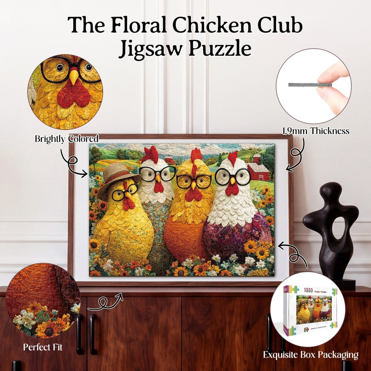 kaayee-the-floral-chicken-club-kartonpuzzle-1000-teile-standard image 3