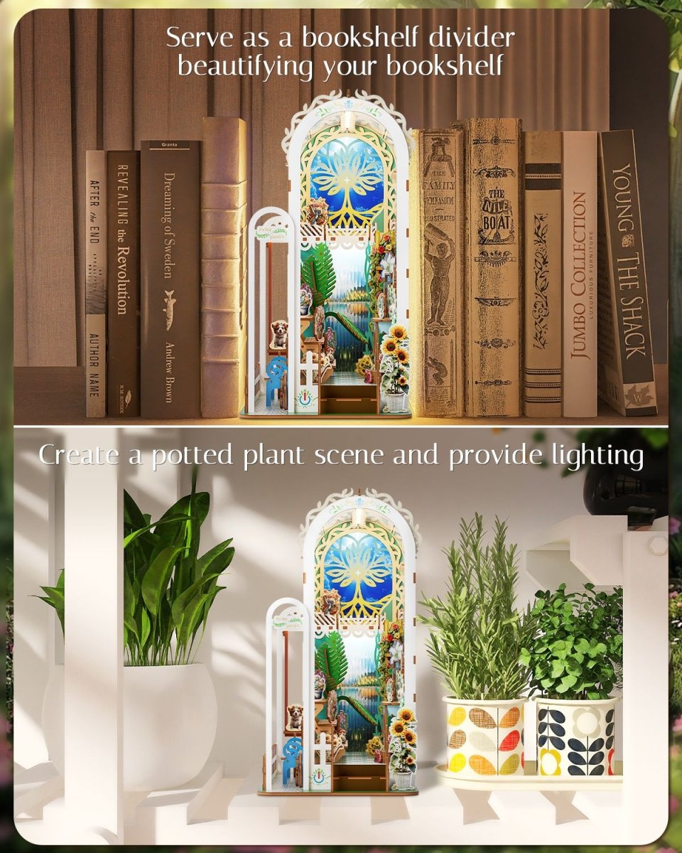 kaayee-book-nook-kit-swing-garden-3d-holzpuzzle-mit-led image 5