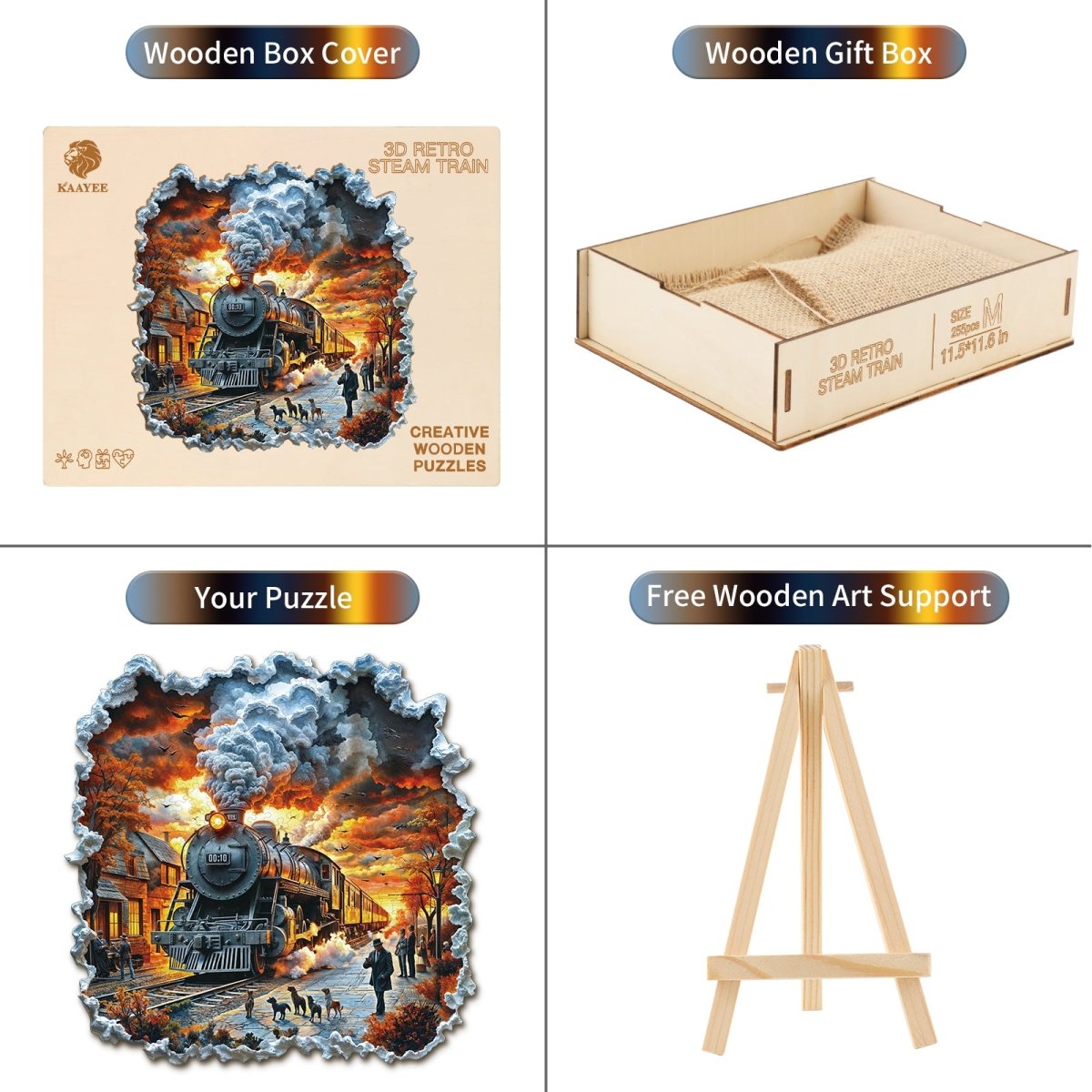 kaayee-wooden-puzzle-retro-steam-train-holzpuzzle-mittel-zug image 5