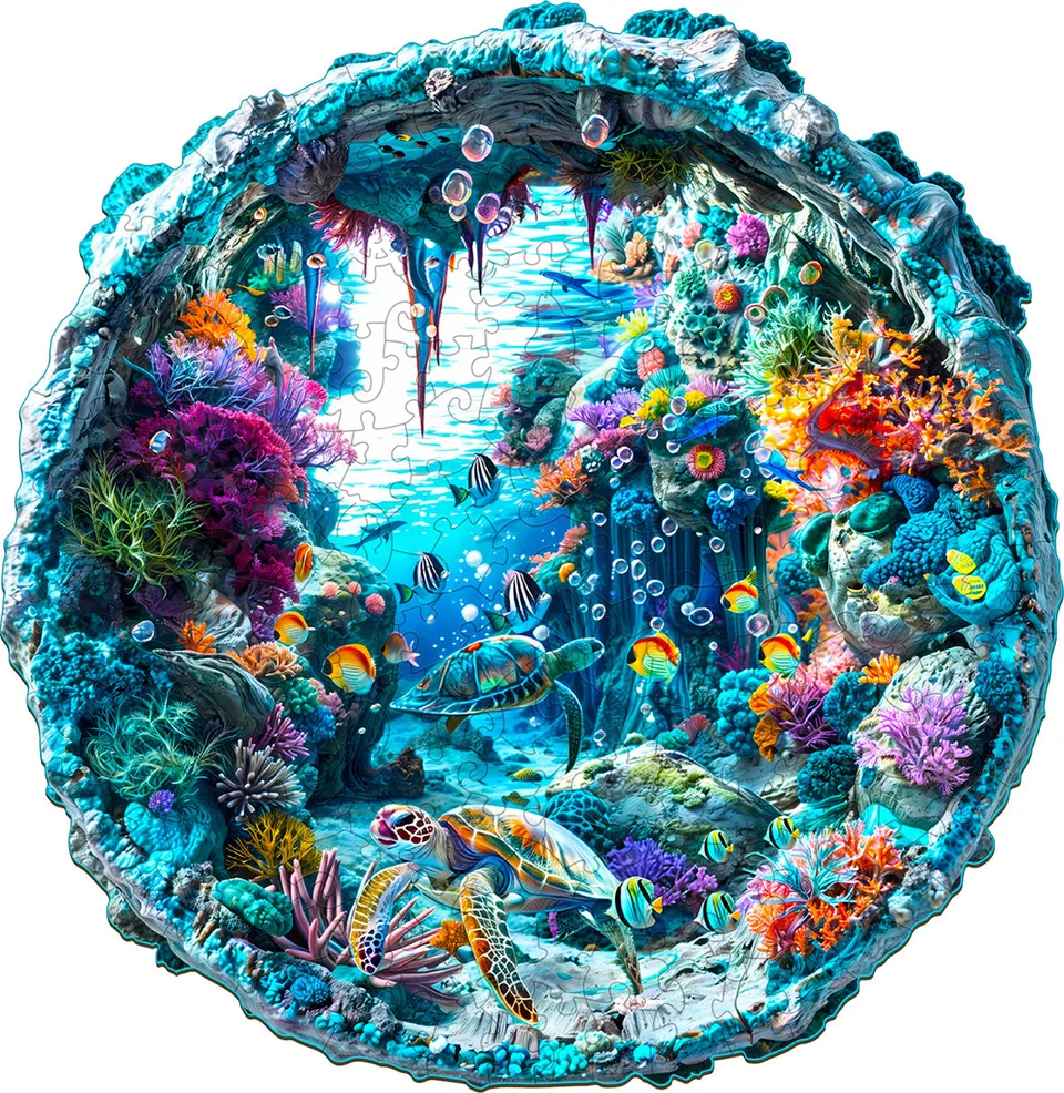 jigfoxy-seabed-holzpuzzle-m-200-teile-meeresmotiv image 1