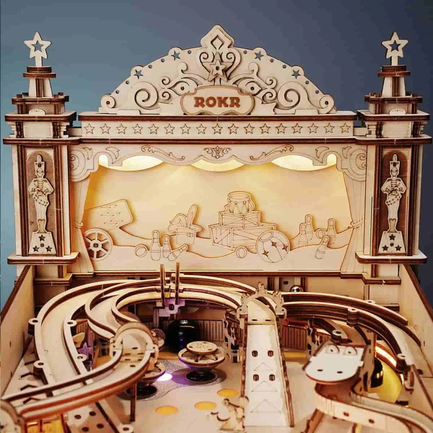 magicholz-mechanischer-bausatz-3d-pinball-flipper-starter-kit-mit-licht image 6